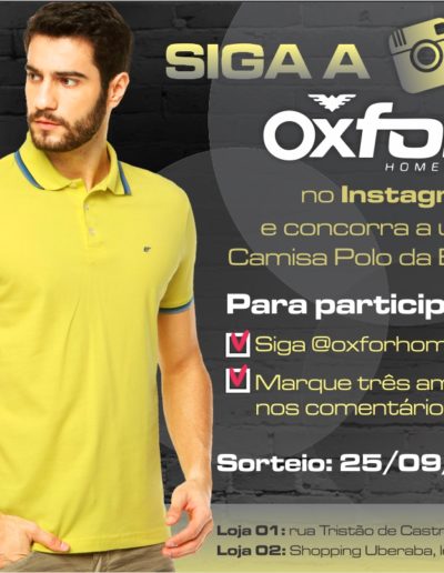 Sorteio oxfor instagram